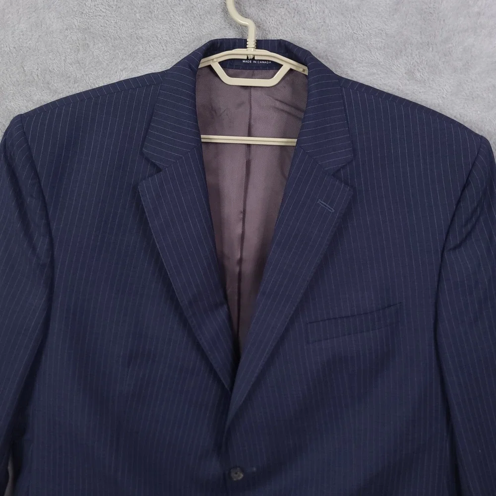 Cremieux loro piana blazer mens 44L- 50 Blue button front 100% wool Canada